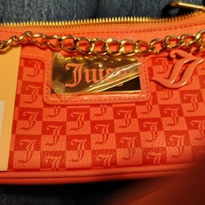 Juicy Couture Coral Wristlet with Gold Chain